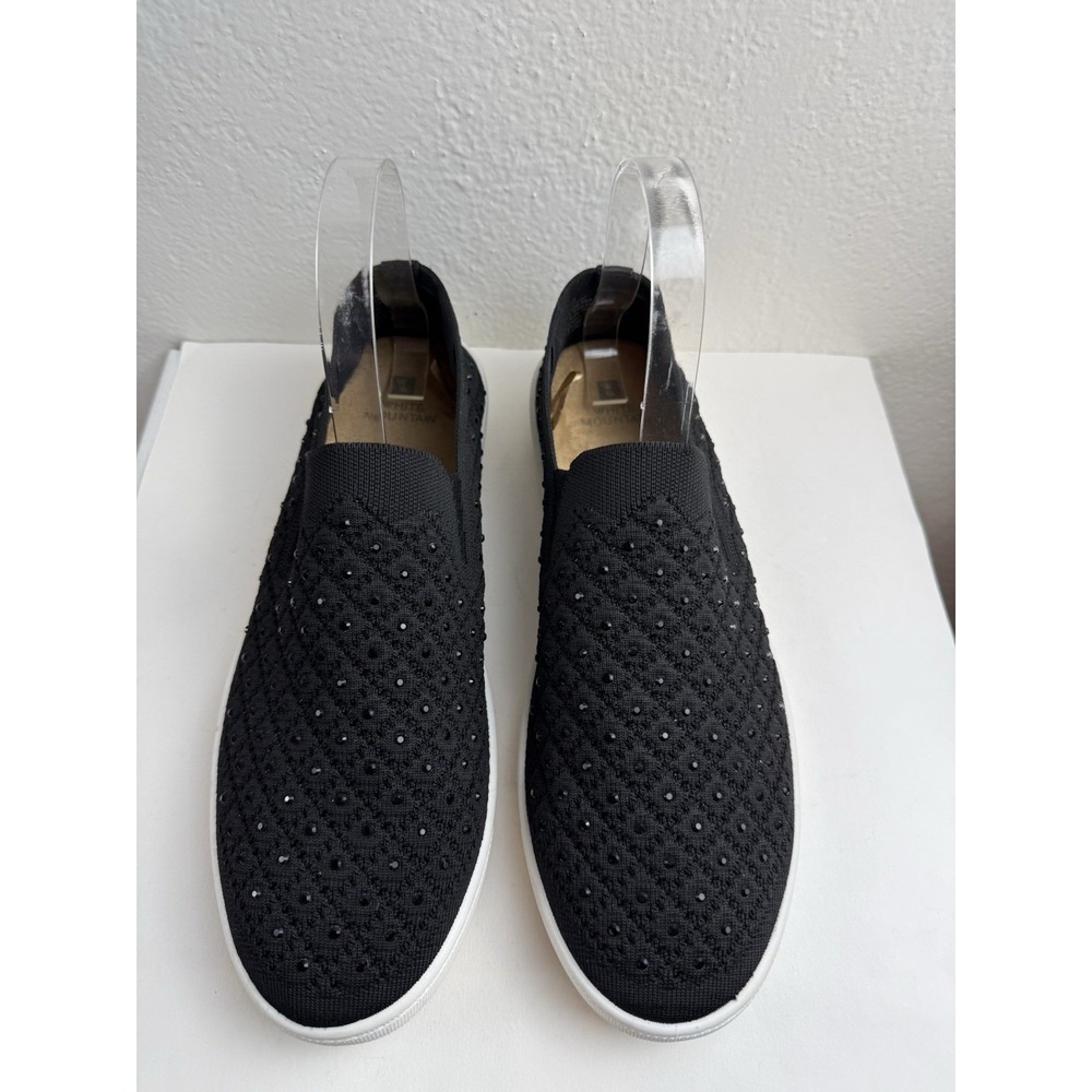 White Mountain Upbringing Womens Black Bling Slip On Sneaker 11 Comfort Shoe Y2K - Picture 3 of 9
